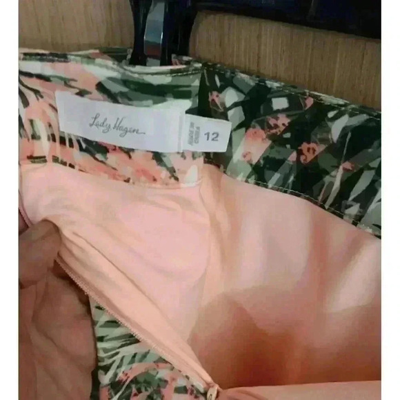 Lady Hagan (12)‎ Peach/Green Tropical Print Athletic TennisGolf Skort Women's - Picture 7 of 9